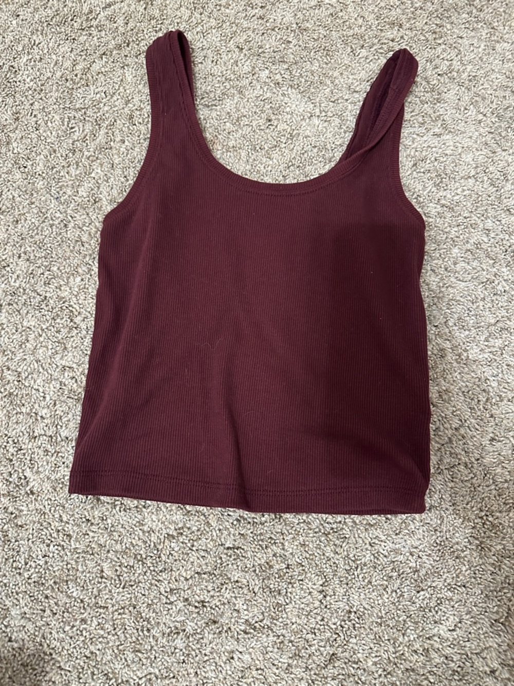 Women’s Ribbed Tank Top in Burgundy